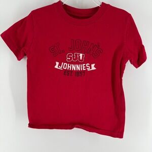 St John's Red Storm Johnnies T Shirt Toddler 4T Red College Kids Basketball NCAA